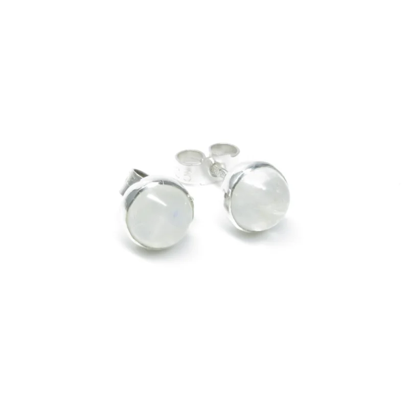 sterling silver and 6mm Moonstone earrings